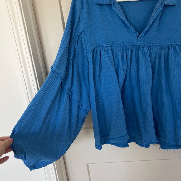 Ces Femme Teal Blouse - Picture 2 of 3